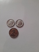 Moneta Liberty one dime USA 1965/1966 i ONE CENT 1960r.