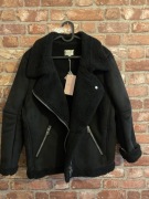 Nowa kurtka biker kożuch Grace&Mila 38 M czarna