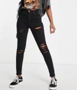 Topshop czarne jeansy z rozdarciami 26/30