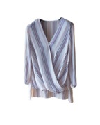 Asymetryczna bluzka w pastelowe pasy r42