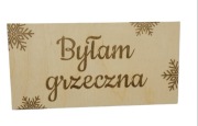 TABLICZKA DO SESJI "BYŁAM GRZECZNA" "BYŁEM GRZECZNY" Rekwizyt do zdjęć 20cm