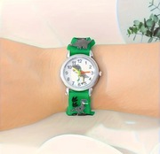 Zegarek chłopięcy dziecięcy dla chłopca chłopięcy dinozaury zielony