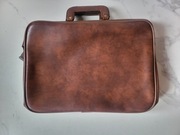Luksusowa Skórzana Brązowa Torba na laptopa Teczka Vintage Aktówka Neseser 