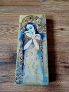 Ręcznie wykonana ikona ANIOŁ STRÓŻ drewno