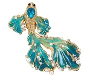 Broszka Rybka Welona Cyrkonie Przypinka Pin Kryształki Perły Super Prezent