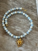 Naszyjnik z koralików Pinterest Style Zawieszka Serce Vintage Beads Heart