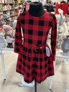 Sukienka świąteczna nowa 116 kratka czerwona tiul