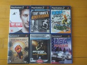 6 gier PS2 - Tony Hawk, USA Racer, SSX, Red Factio