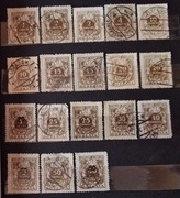 Fi: D65 - D75 [ ] kasowane. Orzeł z tarczą. ODMIANY.