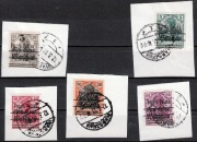 PMW, Fi 7, 8, 10, 14 i 16 stemplowane na wycinkach, Poczta Polska na GGW