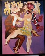 Obraz olejny "Mapa Paryża "