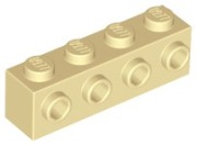 LEGO 4 x 30414 klocek z ośmioma pinami 1x4x1 - piaskowy jasny