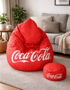 Pufa, siedzisko + podnóżek Coca Cola