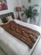 Koc gruby z polskiej wełny czesankowej Merino 