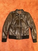 Skórzana kurtka damska – naturalna skóra – bomber / pilotka – brązowa