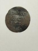 Moneta Prusy 2 grosze 1779r. B - Prowincja Śląska-Fryderyk II-Srebro-Rzadka