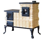 Piec kaflowy kuchenka kaflowa kuchnia wiejska  angielka  KREMOWY PRAWY 10kW