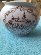 PRL porcelanowy wazon naczynie vintage Fabryka Porcelany Wawel Zamek Książ