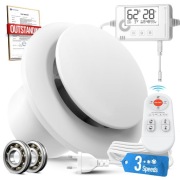 Wentylator łazienkowy 100mm 3 prędkości z wyświetlaczem biały