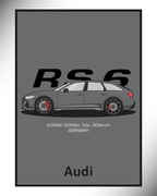 Plakat Audi Rs6, 30x40 + ramka - plakat samochodowy