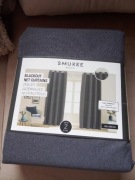 2 zasłony na przelotkach w 100% zaciemniające SMUKEE 2x zasłona kółka 