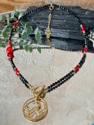 Naszyjnik z Turmalinu i Czerwonego Koralu „Nyoka I” ochrona i ogień serca