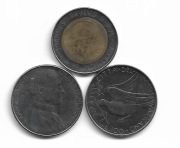 Zestaw monet  Watykanu   3 szt