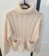 Golf ecru kremowy sweter 100% akryl Primark rozmiar XS/S 34/36 NOWY