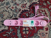 HYKKER Listwa zasilająca przedłużacz 5 gniazd + USB +USB C Różowa - 1 szt.