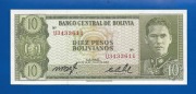 Boliwia 10 Bolivanos 1962 P-154a UNC