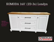 Komoda LONDYN 160 ` Biały Dąb + Naturalny BLAT KOLORy RAL BEKAS Producent 