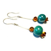 Fiolekart - Kolczyki, biżuteria artystyczna  / ceramika, bursztyn