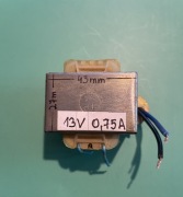 TR10 = TS10/4 TRANSFORMATOR 13V 10W 0,75A 