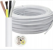 Kabel Przewód Elektryczny Warsztatowy OWY 4x2,5 mm² PCW Biały 10 m