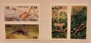 Bangladesz 1991 FAUNA Mi 365-8 ptak malpa 2 pary  czysty ideał