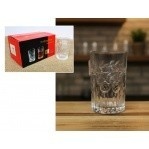 kieliszki szklane 50 ml do wódki z tłoczonym wzorem POZIOMKI 6,5 x 4 cm kpl