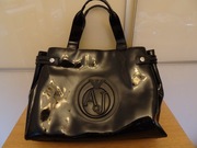 Armani Jeans, torebka damska torebka czarna lakierowana Giorgio Armani