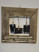 Ramka dekoracja Drewno z odzysku  i Brzoza