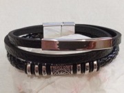 Modne skórzane bransoletki dla mężczyzn i kobiet 21,5 cm