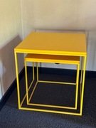 stolik kawowy x2 zestaw żółtych stolików kawowych