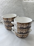 Komplet misek ceramicznych vintage brąz beż miska miseczka 6 sztuk