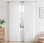 Zasłony stylizowane na Lniane szer. 140 cm x wys.240 - białe