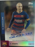 Andrés Iniesta – karta z autografem /50 Topps Team Set FC Barcelona