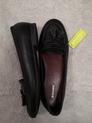 Nowe eleganckie czarne buty mokasyny z frędzlami Graceland 37 Micro Fresh