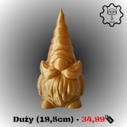 Krasnal (Skrzat) Świąteczny - Złoty 19,5 cm