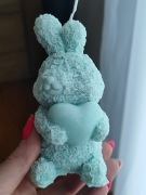 Świeca Królik  z Sercem Zajączek SOJOWA Prezent Naturalna Zielony 