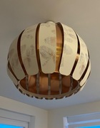 Lampa wisząca biało miedziana 