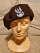 Beret bordowy brązowy wojskowy Polski WOT wojska obrony terytorialnej 