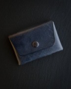 Portfel skórzany handmade granatowy