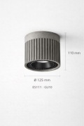 Lampa sufitowa betonowa ryflowana–plafon/ downlight Ø125 mm – handmade loft
